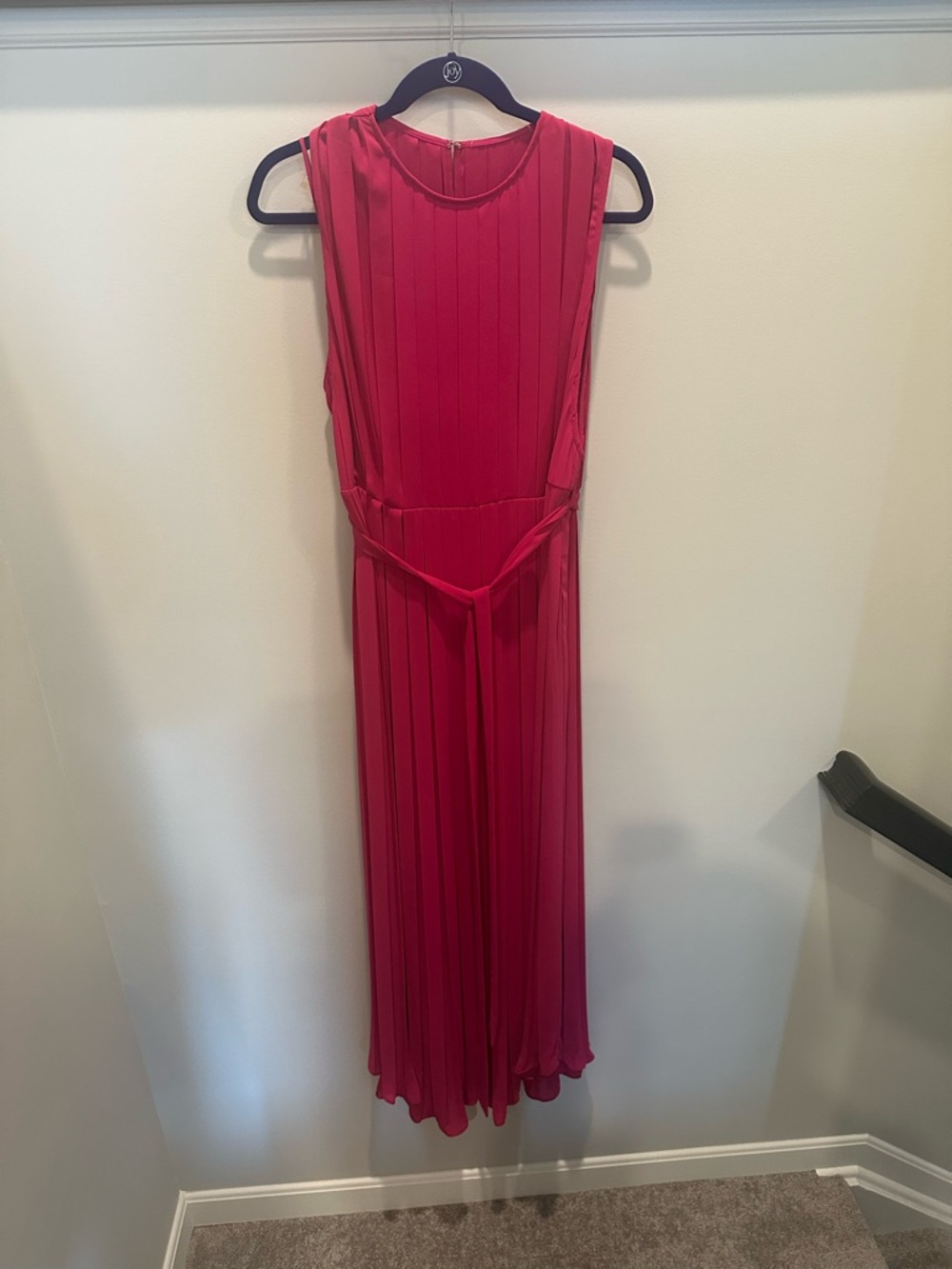 Fame and Partners Fuchsia Pleated Maxi Dress